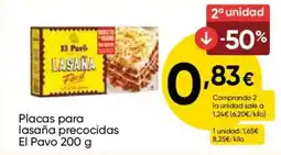 FROIZ EL PAVO Placas para lasaña precocidas oferta