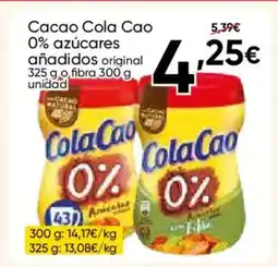 FROIZ COLA CAO Cacao 0% azúcares añadido oferta