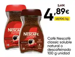 FROIZ NESCAFÉ Café classic soluble natural o descafeinado oferta