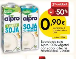 FROIZ ALPRO Bebida de soja 100% vegetal con sabor a leche oferta
