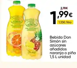 FROIZ DON SIMÓN Bebida sin azúcares añadidos naranja o piña oferta