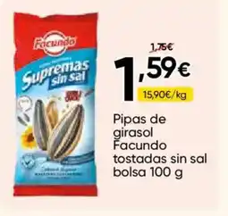 FROIZ FACUNDO Pipas de girasol tostadas sin sal bolsa oferta