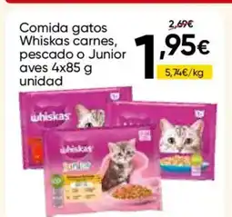 FROIZ WHISKAS Comida gatos carnes, pescado o Junior aves oferta