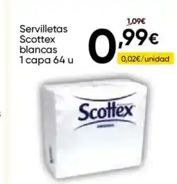 FROIZ SCOTTEX Servilletas blancas 1 capa 64 u oferta