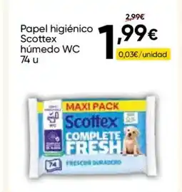 FROIZ SCOTTEX Papel higiénico húmedo WC 74 u oferta