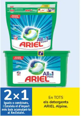 Carrefour 2x1 Els Detergente ARIEL Alpine oferta