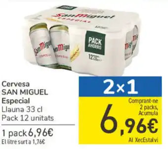 Carrefour Cervesa San Miguel Especial Llauna 33 cl Pack 12 unitats 2x1 oferta
