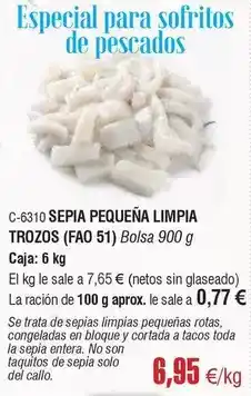 Abordo 51 - sepia pequena limpia trozos oferta