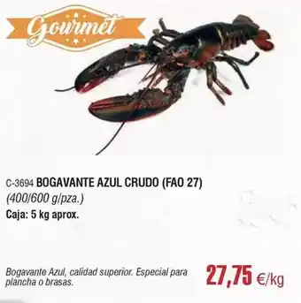 Abordo Gourmet - bogavante azul crudo oferta