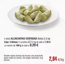 Abordo Origen - alcachofas cortadas oferta