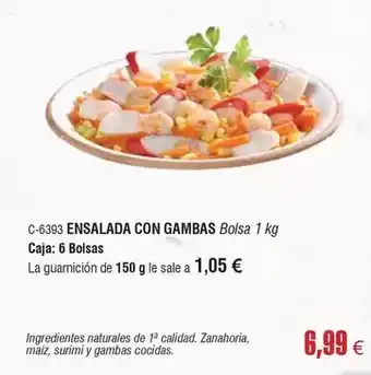 Abordo Ensalada con gambas oferta