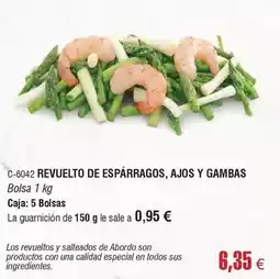 Abordo Abordo - revuelto de esparragos, ajos y gambas oferta