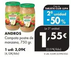 Supermercados Lupa Andros - compote postre de manzana oferta
