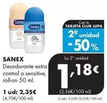 Supermercados Lupa Sanex - desodorante extra control o sensitive oferta