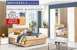 Mondo Convenienza Dormitorio completo con cama roble cadiz, blanco nieve oferta