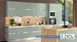 Mondo Convenienza Composición básica verde salvia lacado brillante oferta