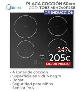 Mondo Convenienza Midea - placa cocción de inducción to83 mih740f238 oferta