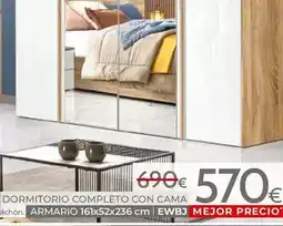 Mondo Convenienza Dormitorio completo con cama armario 16x52x236 cm oferta