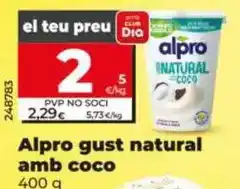 Dia Alpro - sabor natural con coco oferta