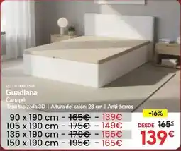 Embargos a lo bestia Guadliana canapé oferta