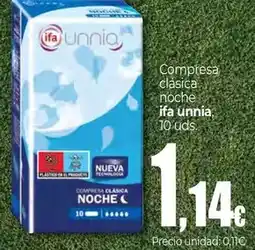 Unide Supermercados Ifa unnia - compresas clasica noche oferta