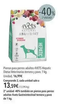El Corte Inglés Diet - pienso para perros adultos hepatic as veterinarias etmera y pavo oferta