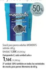 El Corte Inglés Moments - snack para perros adultos salmon oferta