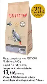 El Corte Inglés Psittacus - pienso para pígros loros oferta