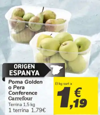 Carrefour Poma Golden o Pera Conference Carrefour Terrina 1.5 kg oferta