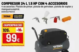 Brico Depôt TITAN Compresor 1.5 hp con 4 accesorios oferta