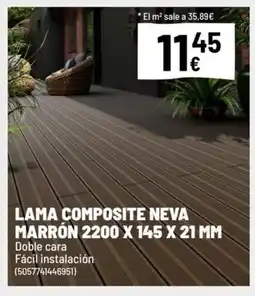 Brico Depôt Lama composite neva marrón 2200 x 145 x 21 mm oferta