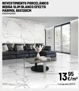 Brico Depôt Revestimiento porcelánico nisida slim blanco efecto mármol oferta