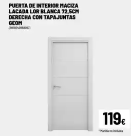 Brico Depôt Puerta de interior maciza lacada lor blanca 72,5cm derecha con tapajuntas geom oferta