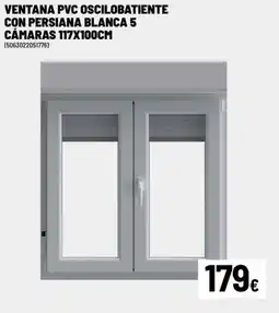Brico Depôt Ventana pvc oscilobatiente con persiana blanca 5 cámaras oferta