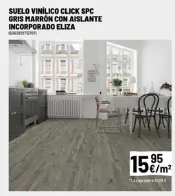 Brico Depôt Suelo vinílico click spc gris marrón con aislante incorporado eliza oferta