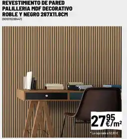 Brico Depôt Revestimiento de pared palilleria mdf decorativo roble y negro oferta