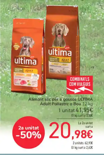 Carrefour Aliment sec per a gossos Ultima Adult Pollastre o Bou 12kg oferta
