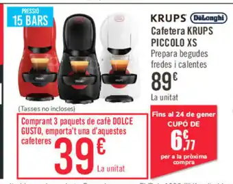 Carrefour Krups Cafetera Piccolo XS oferta