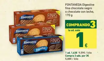 HiperDino Fontaneda Digestive Fina Chocolate Negro O Chocolate Con Leche 170g oferta