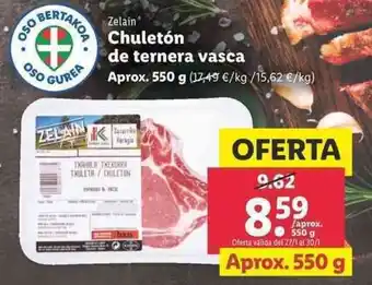 Lidl Chuletón de ternera vasca 550g oferta