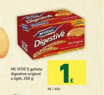 HiperDino Mc Vitie's Galleta Digestive Original O Light 250g oferta