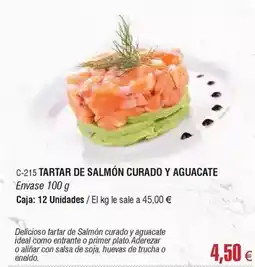 Abordo Ideal - tartar de salmón curado y aguacate oferta