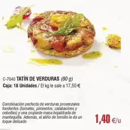 Abordo Tatin de verduras oferta
