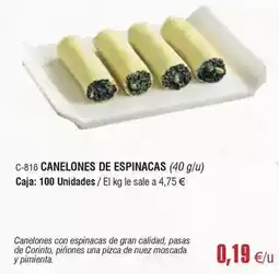 Abordo Canelones de espinacas oferta