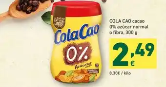 HiperDino Cola Cao Cacao 0% Azúcar Normal O Fibra 300g oferta