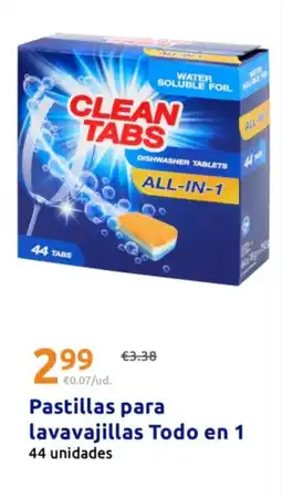 Action CLEAN TABS Pastillas para lavavajillas Todo en 1 oferta
