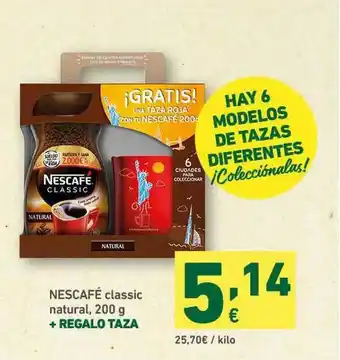 HiperDino Nescafé Classic Natural 200g + Regalo Taza oferta