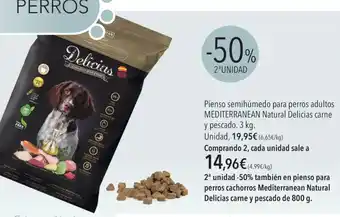 Mediterranean Pienso semihúmedo para perros adultos Natural Delicias carne y pescado