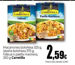 Unide Market CARRETILLA Macarrones boloñesa lasaña boloñesa Fideuá o paella marinera oferta