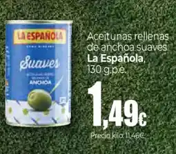 Unide Market LA ESPAÑOLA Aceitunas rellenas de anchoa suaves oferta